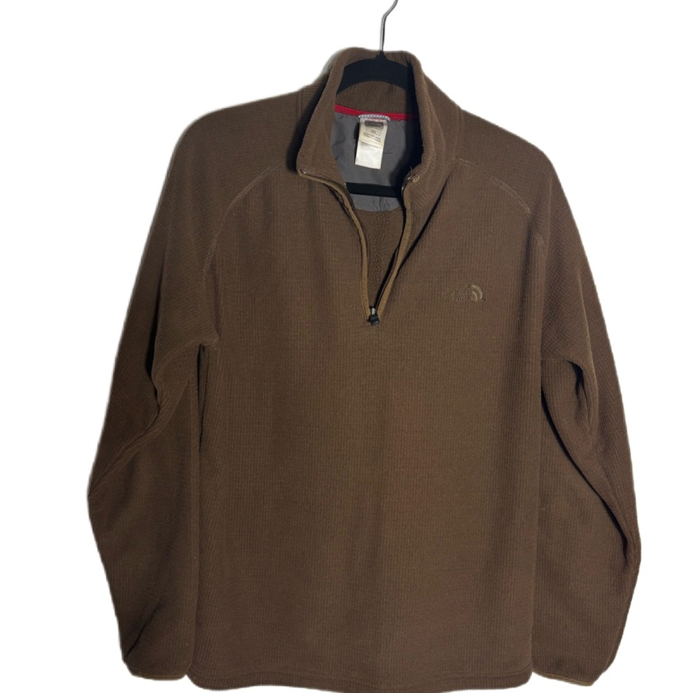 Men’s North Face Chocolate Brown Quarter-zip Fleece, size M